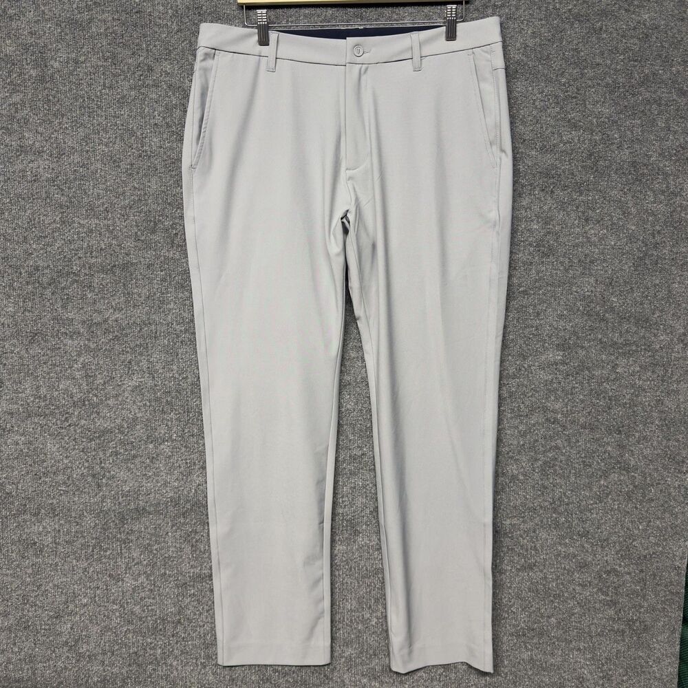 FootJoy Chino Pants Mens 36x32 Gray Flat Front Stretch Golf Performance Casual